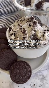 Is this just an Utah thing? Where do you live and would you serve this as a salad or dessert? 💕Oreo fluff is a light and creamy mousse-like side dish that can be enjoyed on its own or as a dip for fruit, pretzels or even more Oreos. You could even go as far as using it as a topping for cake or brownies! Recipe link in comments! Cooking with Karli #oreo #oreofluff #salad #dessert #dessertsalad #dessertsofinstagram #foodstagram #baking #party #bbq | Cooking with Karli