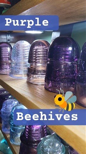 Collection of Purple "Beehive" Telegraph Insulators! #telegraph #purple #insulators #antiques