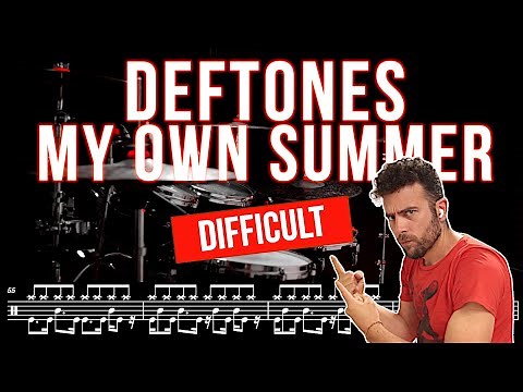 Deftones - My own summer Drum lesson ! (with scrolling drum score)