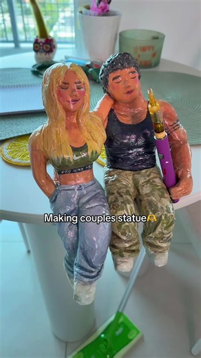 Couples clay statue for my man is complete 🤪 lmk what yall think | clay