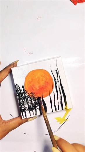 Easy painting on box -2/30 challenge #art #painting #shorts #viral