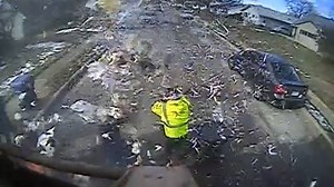 Watch: Oxygen tank explodes in the back of a garbage truck