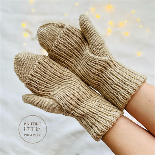Quick Easy Knit Mittens Pattern Beginner Friendly Knitting Patterns Convertible Mittens Unisex Fingerless Mittens Long Cuff Hand Warmers - Etsy UK