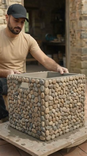 I Turned a Laundry Basket into a Stone Garden Planter #diy #diycrafts #homedecor #satisfying