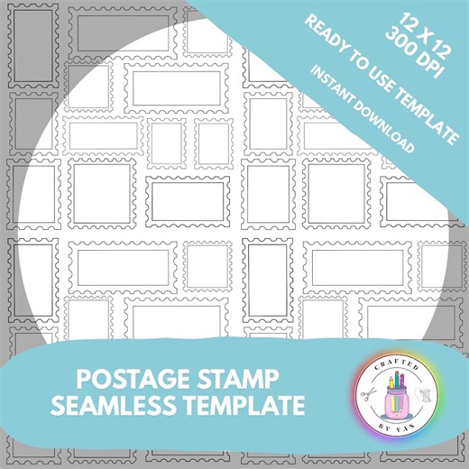 Procreate Postage Stamp Layout Template | Layered Digital Stamp Frame Grid for Scrapbooking, Collage & Pattern Design - Etsy