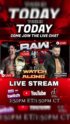 Live on this ROCKSTAR MONDAY...JOIN US TODAY!WWE RAW WATCH ALONG LIVE STREAM #wweraw #wwe #shorts