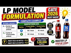LPP Model Formulation | Step-by-Step Example | Lecture-09 | MBA | BSc | GATE