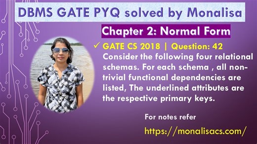 Question: 42 Consider the following four relational schemas. For each schema