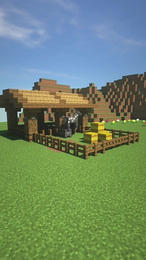 A simple horse stable in Minecraft #minecraft #minecraftbuilding #minecrafttutorial #minecrafthacks