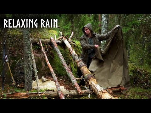🌧Heavy Rain vs. Cozy Shelter 🍂 Autumn Camping in Rainy Forests
