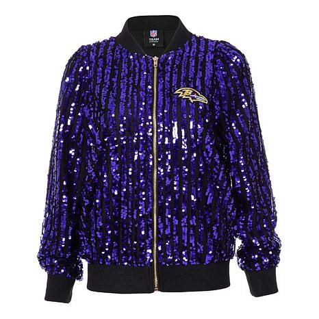 Officially Licensed NFL Women's Sequin Jacket from Fabgating by Cucé - Ravens | HSN