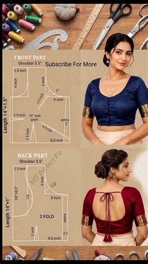 36 Size 4 Tucks Blouse Drafting | Professional Pattern Making #shorts #shortsfeed #youtubeshorts