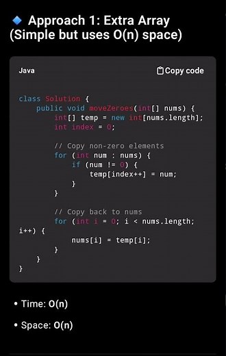 move zeros to the end using java