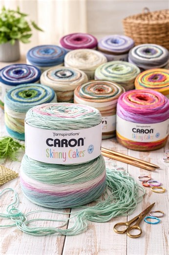 Caron Skinny Cakes Yarn: 8.8oz Acrylic Blend - Free Scarf Pattern - Etsy Australia
