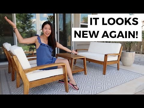How I Restored My Outdoor Furniture \\\\ A Beginner's Guide To Cleaning, Oiling, and Staining Wood