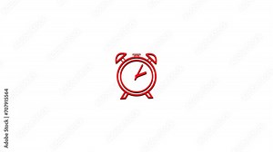 Analog 3D wall clock animation with time and hour animated with always rotating