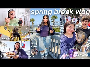 SPRING BREAK VLOG: amusement park, bowling, grwm, beach & cooking!