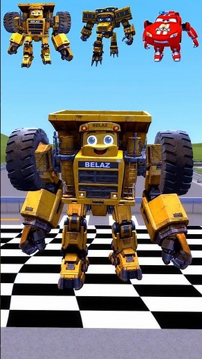 WHICH NEW TRANSFORMERS DUMP TRUCK BELAZ LIGHTNING MCQUEEN SCHOOL BUS IS THE FASTEST? 🏃GMOD #shorts