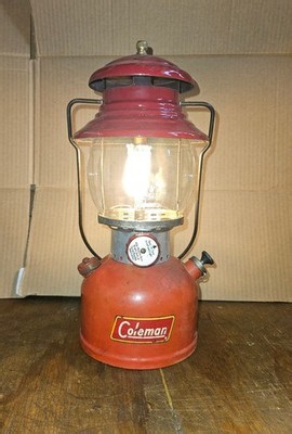 Vintage COLEMAN Model 200A single mantle Red camp lantern 1959 USA working | eBay