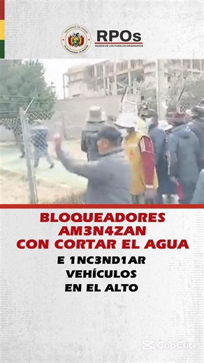 AM3NAZAS POR PARTE DE BLOQUEADORES EN EL ALTO Un grupo de movilizados que bloquea el acceso al aeropuerto de El Alto endureció sus medidas de presión al advertir que podrían inc3ndiar vehículos y cortar el suministro de agua si no se atienden sus demandas. #RPOsBolivia #SiempreBolivia