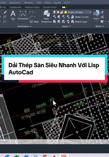 Dải Thép Sàn Siêu Nhanh Với Lisp AutoCad #AutoCAD #cadtipstricks #AutoCADTutorial #revit_cad_hub