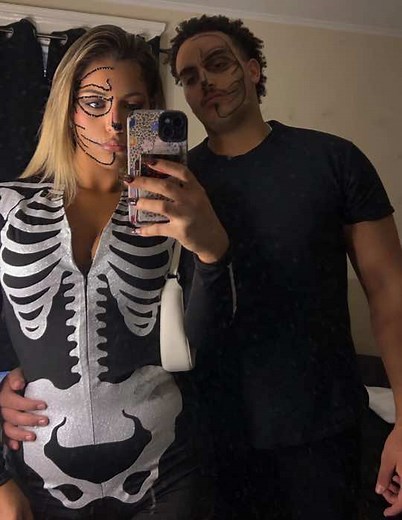 this makeup took 2hrs … 🫣🎃 #fyp #halloweenlook #skeleton