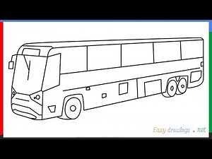 How to draw volvo bus step by step for beginners