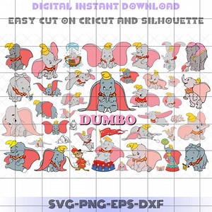 Dumbo Svg Bundle, Elephant Cut Files, Anna Svg, Dumbo Vector Designs, Cut File Cricut, Sv Png Eps Dxf - Etsy Canada