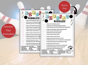Bowling Jokes, Bowling Riddles, Bowling Birthday Party Game, Bowling Night Printable, Bowling Party Game - Etsy