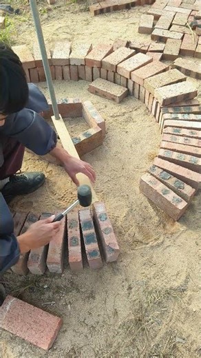 The intelligent construction workers used the center points to assemble a complete circular pattern.