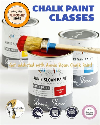 Chalk Paint Workshops 🎨 Our Chalk Paint Workshop covers the basics of the Annie Sloan Method and her signature two colour distressing. All you need to bring is a small piece of furniture. Learn to use the best paint in the world and create your own:- 🎨 One-colour clear wax look / whitewashing 🎨 Two-colour distressed look dark wax 🎨 Stencil Design All painting and wax equipment, brushes and stencils are supplied. Purchases on the day get a 10% discount. OUR NEXT INTRO TO CHALK PAINT WORKSHOP 