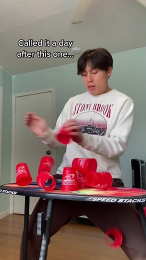 Cup Stacking Fail: Walk It Off Guy Walking in Cups