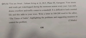 Q4 (A) You are Swati / Soham living at 14, DLF, Phase III, Guru... | Filo