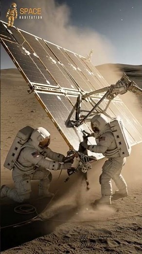 Fixing the Solar Panels 🌕🔋 #MoonMission #Astronauts #SpaceEngineering