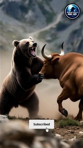 Bear vs Bull 😱 | Epic Mountain Valley Clash!