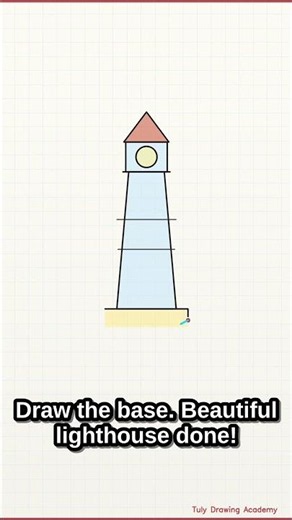 How to Draw a Lighthouse | Easy Step by Step | Tuly Drawing Academy #shorts