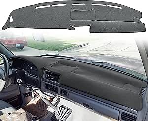 Yiz Dash Cover Mat Fit for Ford F150 F250 F350 Bronco 1992 1993 1994 1995 1996 1997 Dashboard Cover Carpet Pad Cap Protector (Dark Gray) J20