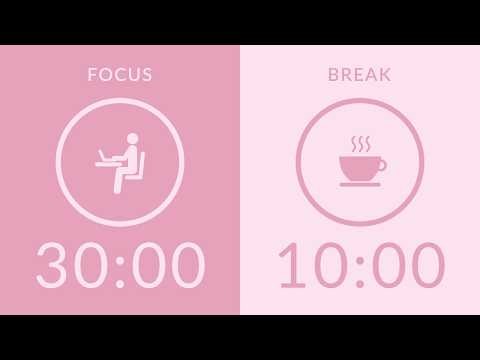 30/10 Pomodoro Timer with Pink Noise 🎧 2-Hour Study with Me for Deep Focus & ADHD ✨