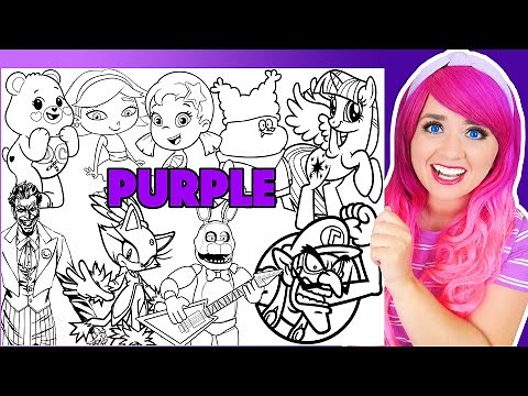 Coloring All Purple Characters | Joker, FNAF, My Little Pony, Care Bears, Waluigi, Chowder & More