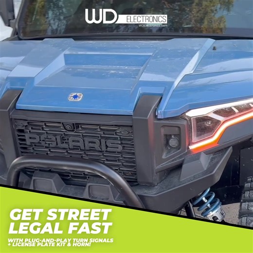 Being street legal was a must for me, so when I found out that WD’s turn signal kit satisfies legal lighting requirements, I was sold. 🚦 No more worries about getting pulled over or dealing with fines. Plus, I was honestly dreading installing turn signals on my UTV, but the WD Electronics kit was a game changer. ⚡️ It’s 100% plug-and-play—no wires to mess with or complicated setups. I literally just plugged it in and it worked—super simple. 🔌✨ If you’re not a mechanic, don’t worry. It’s one of