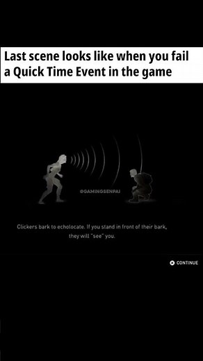 Last scene looks like when you fail a Quick Time Event in the game