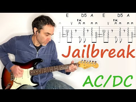 Jailbreak - AC/DC - Guitar lesson / tutorial / cover with tab