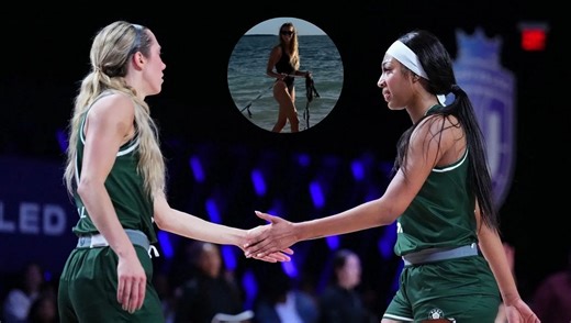 "We like long walks": Lexie Hull shares adorable photo with furry companion as she strolls along Miami beach