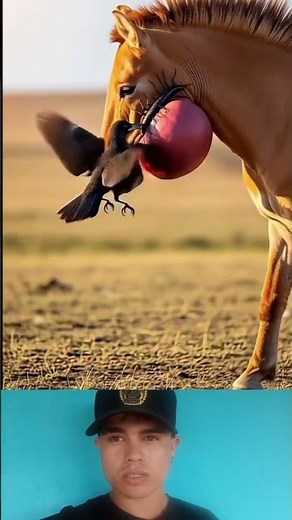 El ave que liberó al caballo de su extraño bulto #animals #ayuda #landscape #reels