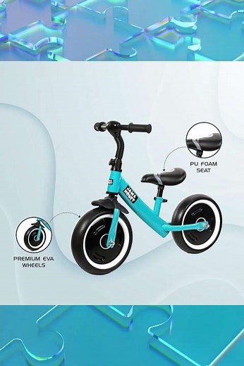 Jam & Honey Kids Balance Cycle | Lightweight, Pedal-Free, Safe & Durable | 12 Inch (Sea Green)