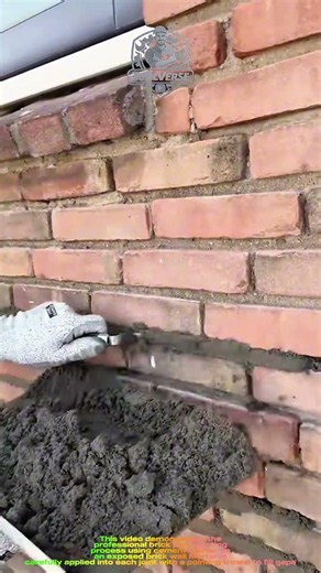 Professional Brick Joint Pointing Using Cement Mortar | Brick Masonry Finishing Process #shorts