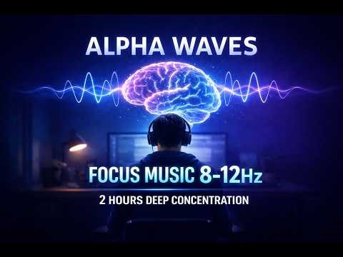 Alpha Waves Focus Music – 2 Hours Deep Concentration & Brain Power Boost (8–12Hz Study Music)