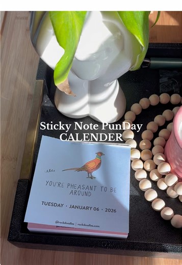 Sticky Note PunDay Calendar for Organization Lovers