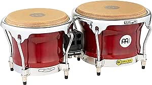 Meinl Percussion Bongos with Rubberwood Stave Shells, Professional Series — NOT Made in China — Free Ride Suspension System and True Skin Cow Heads, 2-Year Warranty (FWB400CR)