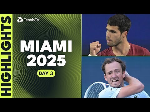 Djokovic Returns To Miami; Alcaraz, Medvedev & Ruud In Action | Miami 2025 Highlights Day 3